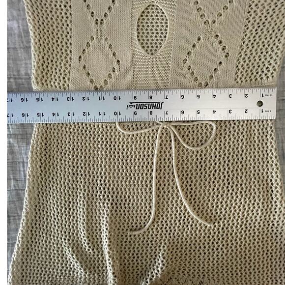 Women’s Boho Knit Bell Sleeve Dress - M  - Crochet Intricate One of a Kind - EUC - Picture 8 of 11